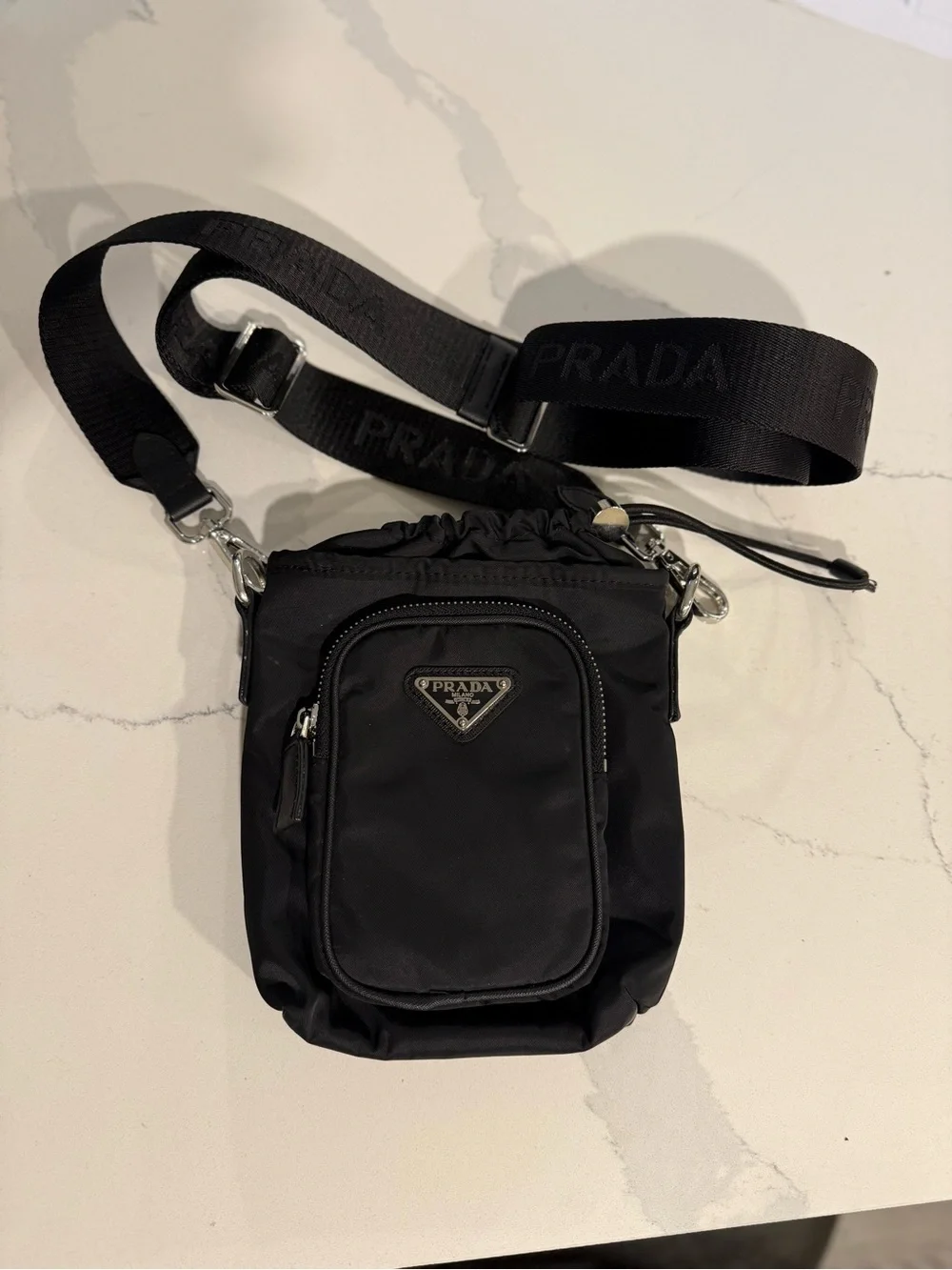 Prada Black Nylon Crossbody Pouch Unisex, thrifted! 🚨OPEN TO OFFERS🚨